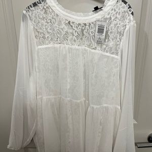 Torrid lace white blouse - never worn!